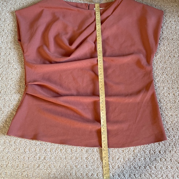 Dusty Rose Short Sleeve Cowl Neck Blouse - Picture 7 of 7